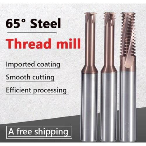 65° Thread mill Tungsten Carbide Single 1 Teeth 3 Teeth Full Tooth ISO UNC UNF Pitch CNC Internal Machining Aluminum Cutter Tool