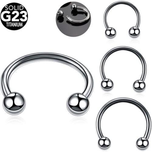 16G 1PC G23 Titanium Jewelry Horseshoe Septum Ring Piercing Fake Nose Ring Hoop Ear Piercing Labret Cartilage Earring Body Jewel