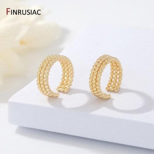 Korean Fashion 2021 New Ear Clips For Women Jewelry Copper Plating Gold Ear Clip Earrings Wholesale