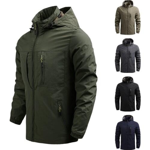 Waterproof Jacket Men Shark Soft Shell Military Tactical Windbreaker High Quality Casual Hooded Coat Male Outdoor Mens Jackets