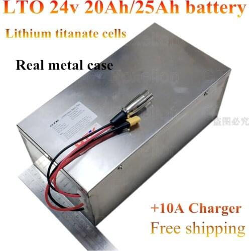 LTO 24v 20Ah 25AH lithium titanate Battery Pack LTO cells for Solar Car starting super Fast charge long life cycle + 10A charger
