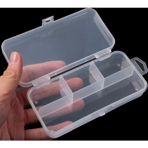 LUSHAZER Fishing Tackle Box Plastic Waterproof equipment Fish Lure fishing box for fishing lure12.5*6*2.3cm 4 Compartments