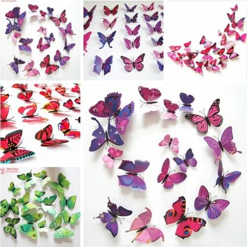 Magnetic Fridge Butterfly Magnet Fridge Stickers Toy Magnet Stickers 12Pcs/Set Christmas Gift Home Decor Wedding Kids DIY Poster