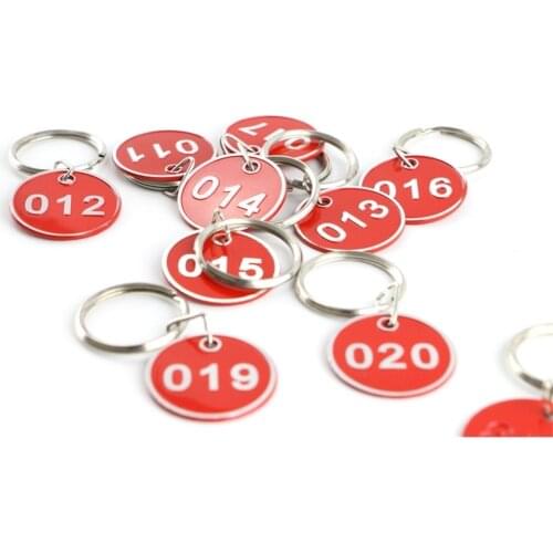 Metal Sign Keychain Signage With Ring Digital Label Tag Number Card Plate With Key Chain Customization Color And Number Tag