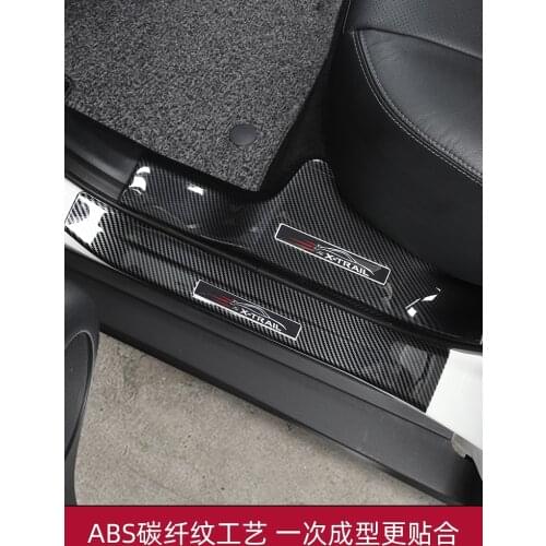 ABS Carbon black Protector Sill Scuff Platel Door Sill for Nissan X-Trail X Trail T32 2017 2018 2019 sill sticker