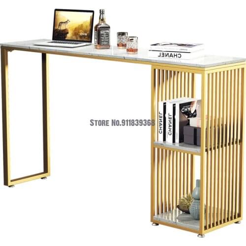 Nordic Marble Bar Table Family Iron High Foot Table Simple Balcony Table Net Red Coffee Milk Tea Shop Wall Table