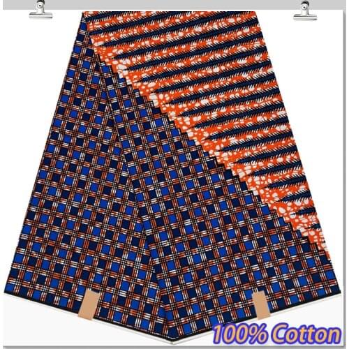 Newest Hot Sale African Wax Fabric 100%Cotton Material Nigerian Ankara Block Prints Batik Dutch High Quality Sewing Cloth HT1806