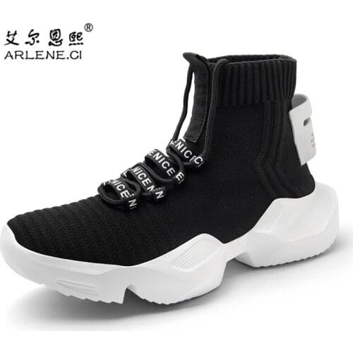 New Fashion Running Shoes For Men Breathable High Top Socks Sneakers Light Men Sport Shoes Man Chunky Shoes Comfortable Trainers