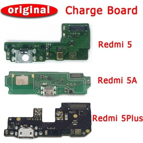 Original USB Charge Board For Xiaomi Redmi 5 Plus 5A Charging Port PCB Dork Connector Flex Cable Replacement Spare Parts