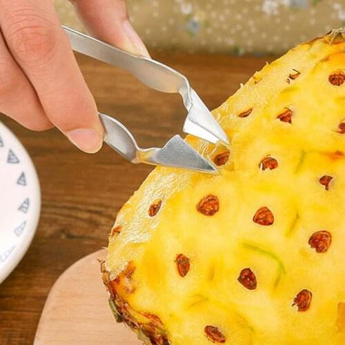 Stainless Steel Pineapple Corer Cutter Tomato Stem Fruit Leaf Stem Remover Gadget Kitchen Tool Strawberry Husk Peeler Slicer