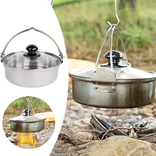 Outdoor Picnic 6 People Hanging Pot Field Camping Soup March Water Aluminum Ultralight Cookware Cooking Set Hiking Supplies