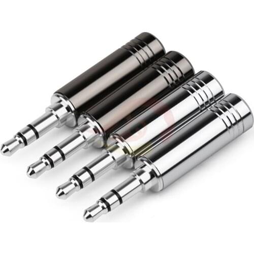 Rhodium Plating Bright Shell 3.5mm Audio Plug 3 Ploe Stereo Mini Jack 3.5 Adapter Soldering Headphones Repair DIY Headphone Plug