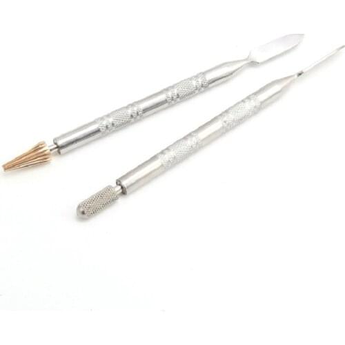 Hand Leather Edge Oil Pen Double Sided Brass Leather Edge Gluing Dye Pen Applicator Paint Roller Tool for Leather Craft Tools