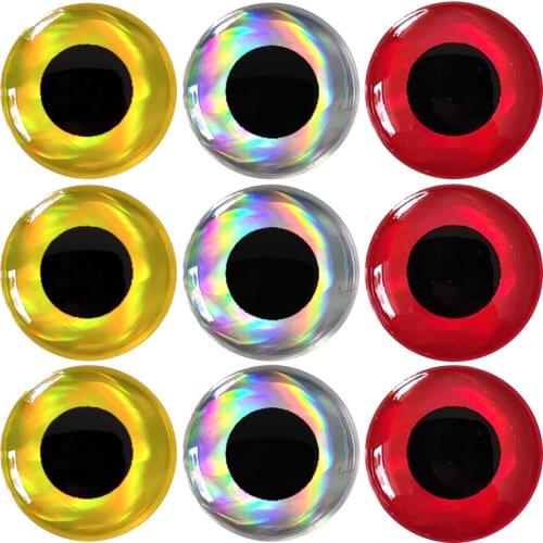 Fishing Lure Eyes 100pcs/set 3D Simulation Fly Fishing Crankbait Minnow Artificial Fish Eyes Silver/Red/Gold 8mm/10mm/12mm