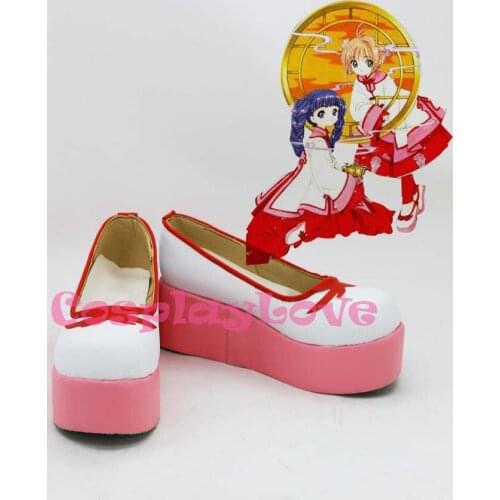 Cardcaptor Sakura Kinomoto Sakura White Pink Cosplay Shoes Boots Hand Made For Halloween Christmas Festival CosplayLove