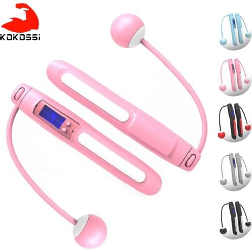 KoKossi Skipping Rope Electronic Wireless Anti-Slip Handle Body Building Training Workout Fitness Equipment Speed Jumping Ropes