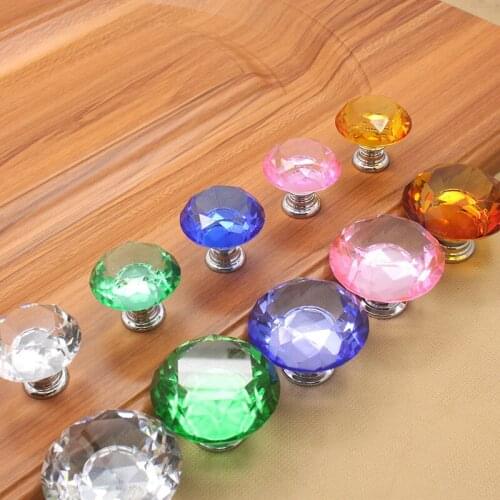 Modern Crystal Ball Design Clear Crystal Glass Knobs Cupboard Drawer Pull Kitchen Cabinet Wardrobe Handles Hardware Accessories
