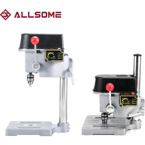 ALLSOME 340W Bench Drill Stand Electric Mini Table Holder Drilling Machine Drill Chuck 0.6-6.5mm Wood Metal Electric Tools