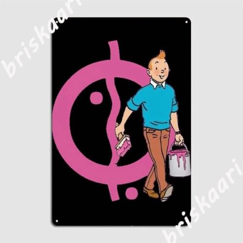 Tintin Painted The Mark Of The Pharaoh Metal Signs Plaques Cinema Kitchen Wall Custom Tin sign Posters