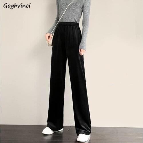 Pants Women Elegant Female Trousers Wide Leg Korean Style Fashion Streetwear Vintage Popular Casual Loose Office Lady Oversize
