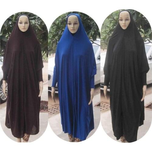 12 pieces/lot) New Style Women Kaftan Muslim Maxi Lycra overhead khimar prayer clothing Islam HIJAB abaya qk017