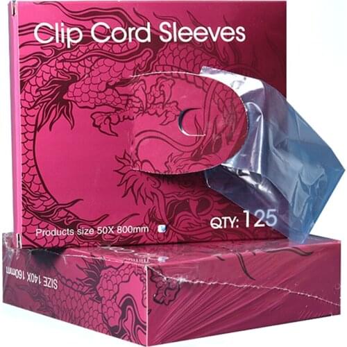 125Pcs 50X800MM Disposable Tattoo Clip Cord Sleeves Bags Covers Bags for Tattoo Machine Tattoo Accessory Supply Protection Bags