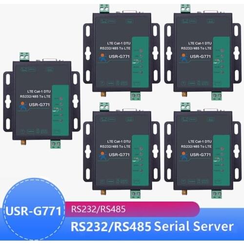 5PCS USR-G771-E LTE CAT 1 Cellular Modem Support LTE GSM TCP UDP Transparent Transmission RS232 RS485 Interfaces with SIM Card