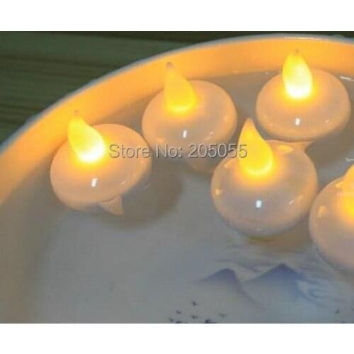 50pcs Flameless LED Floating tealight candle tea light battery-operated wedding Xmas Holiday party table centerpiece Decor-amber