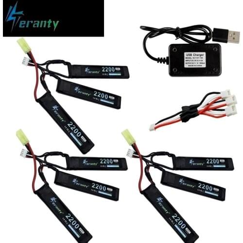 11.1v Water Gun Lipo Battery 3S 2200mAh 35C 11.1V Battery and Charger for AKKU Mini Airsoft BB Air Pistol Electric Toys RC Parts