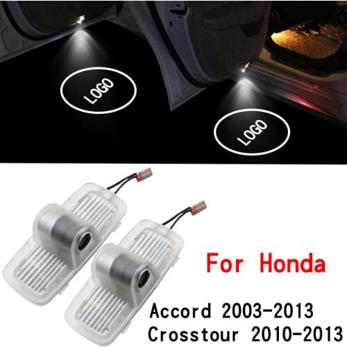 2pcs Car Welcome Light Car Door Logo Projector Ghost Laser Shadow Lamp For Honda Accord 2003-2013 Honda Crosstour 2010-2013