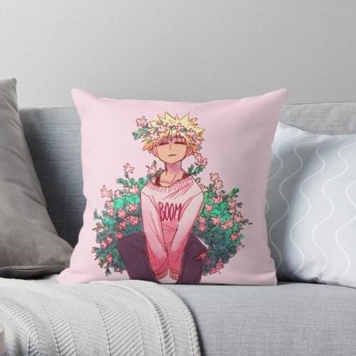 Bakugou in Pink Throw Pillow Cushion Cover Polyester throw pillows case on sofa home living room car seat decor 45x45cm