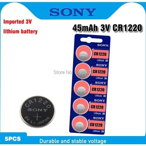 5pcs/pack Sony CR1220 Button Batteries DL1220 BR1220 LM1220 Cell Coin Lithium Battery 3V CR 1220 For Watch Electronic Toy