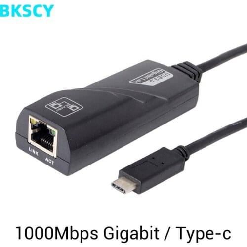 BKSCY USB-C HUB To RJ45 Ethernet Port Lan USB C1000Mbps Internet Adapter for MacBook Windows 7/8/10/xp 2008 Vista Linux MacOS