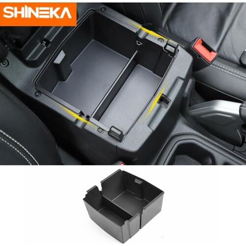 SHINEKA Stowing Tidying For Jeep Wrangler JL 2018+ Central Organizer Tray Armrest Storage Box For Jeep Wrangler JL Accessories