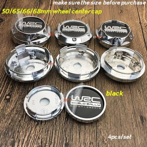 Black car emblem decal Decoration WRC logo 50mm 65mm 66mm 68mm Car Accessorie Wheel badge covers hubcap center cap 4pcs/set