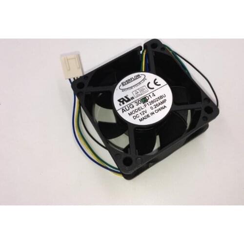 EVERFLOW F126025BU 6025 12V 0.26a four-wire temperature-controlled fan PWM speed regulation
