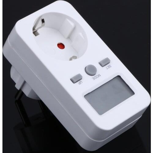 EU Plug Digital Wattmeter Energy Meter LCD Display Power Monitor Wattage KWh Power Analyzer Electricity Test Measuring Socket