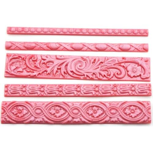 European twist rope edging cake mold vintage embossed fondant cake silicone mold DIY baking tools