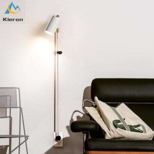 European Modern Minimalist No Wiring Wall Lamps Bedroom Living Room Bedside Rotatable Wall Lights Room Decor Iron Art Wall Lamp