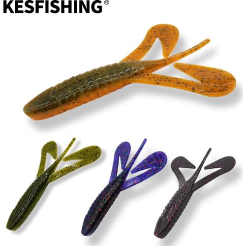 KESFISHING Fishing Lure Soft Silicone Bait Craw Assassin Logger Toad 115mm 13.8g 4pcs Tackle Trolls Carp PescaKESFISHING