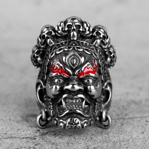 Stainless Steel Men Rings Great Weide King Kong Buddhism Punk Hip Hop for Biker Male Boyfriend Jewelry Creativity Gift Wholesale
