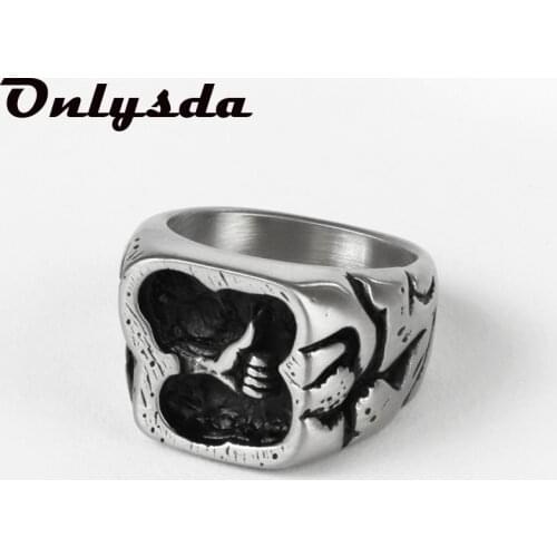 Boyfriend gift Stainless steel Finger "Like"ring men Vintage Retro engagement anillos Rock wedding jewelry Wholesale Anel OSR493