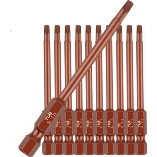 7Pcs Security Bit Set Tamper Proof Screwdriver Drill Bit Screw Driver Bits Torx Head 1/4 Hex Driver Bits T10 T15 T20 T25 T27 T30