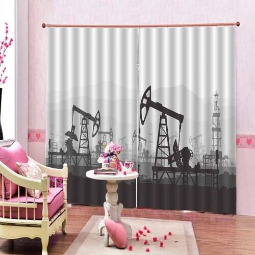 Custom Any Size Foggy Power Plant Curtain Photo Print For Living room Bedroom Blackout Window Drapes Sets (Left and Right Side)