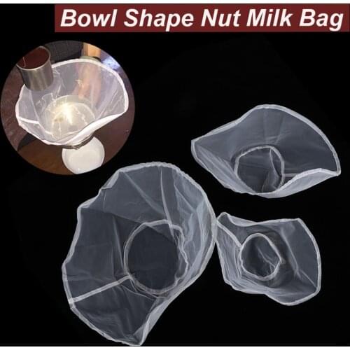 120/160/200 Fine Mesh Bowl Shape Nylon Filter Bag Nut Milk Coffee Filter Wine Strainer Soymilk Cheesecloth Food Colander Tools