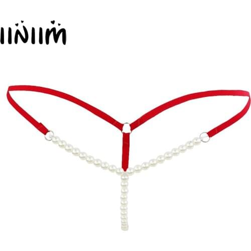 Iiniim New Womens Sexy Hot Lady Beading G-string Exotic Briefs Fashion Micro Mini Lingerie T-front Underwear