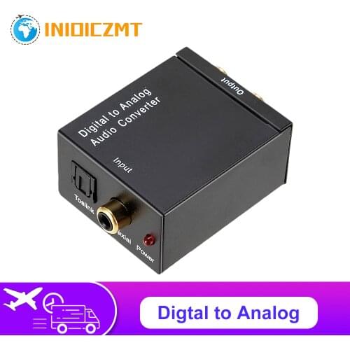 INIOICZMT Digital to Analog Audio Converter Coaxial SPDIF Optical Digital Stereo Audio DAC Aamplifier Adapter with RCA RL Output