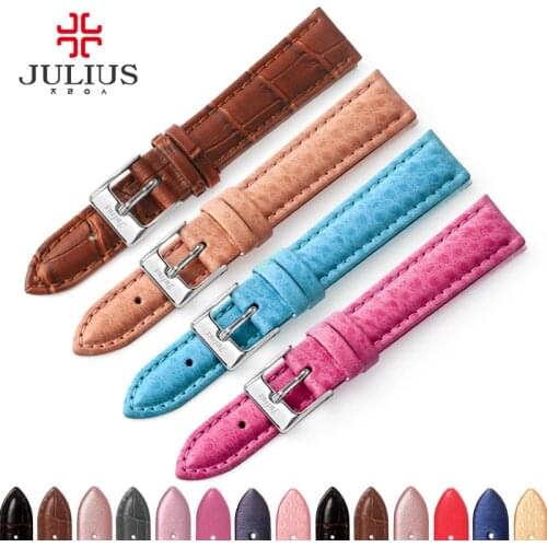 Watch Strap Genuine Leather Watchbands Julius Royal Crown Melissa Original Belt 8mm 10mm 12mm 14mm 16mm 18mm 20mm 22mm 24mm
