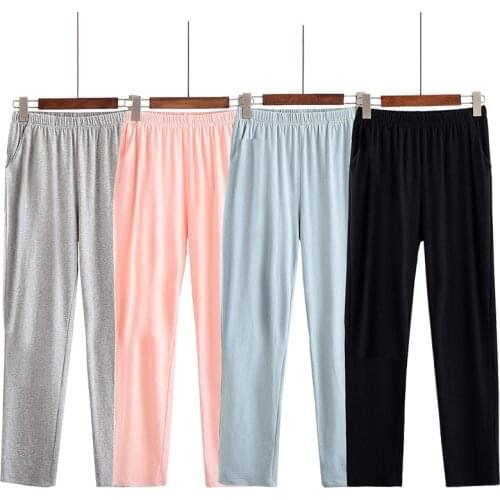 Spring, Autumn and Winter Womens Cotton Pajama Pants Large Size Loose Home Pants Can be worn outside Home Pants Thin student tr