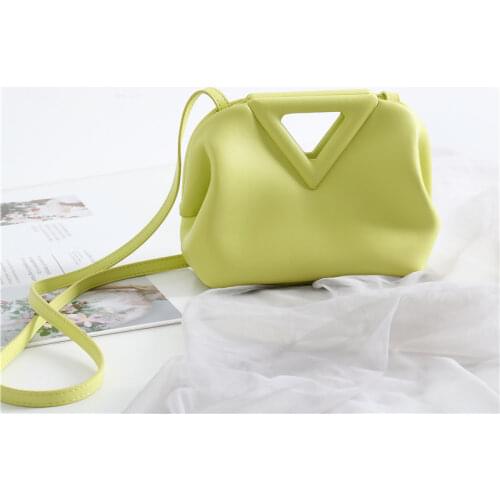 Genuine Leather Ladies Retro Cloud Bag New Inverted Triangle Bag Luxury Brand Shoulder Handbag Women Crossbody Bags Candy Color